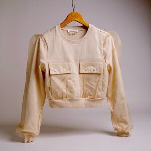 Anthropologie Tulle Sweater Jacket